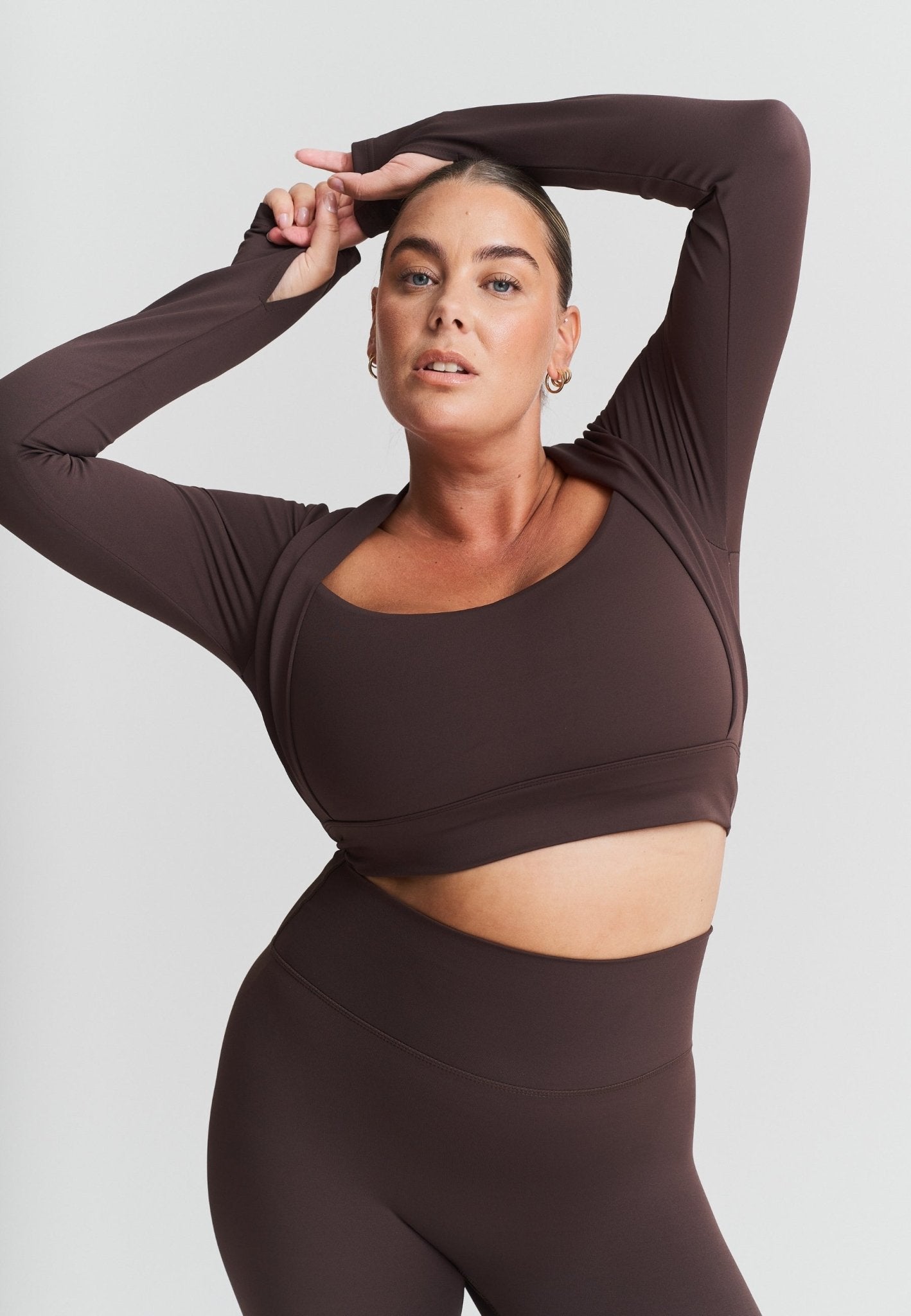 Bolero Long Sleeve Top - Espresso - tjuso