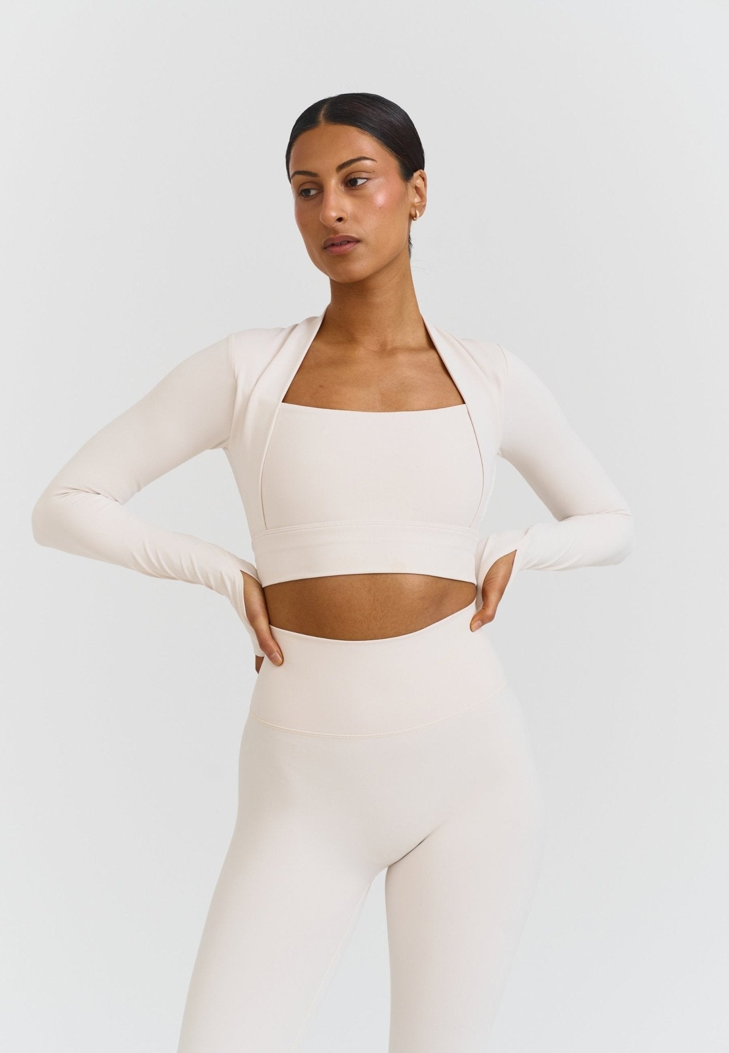 Bolero Long Sleeve Top - Marshmallow - tjuso