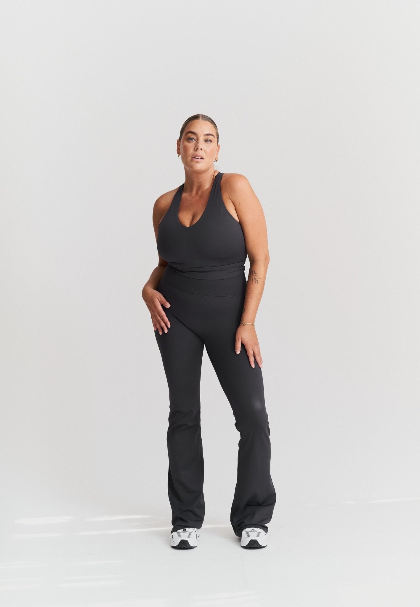 Flared Leggings - Asphalt Grey - tjuso