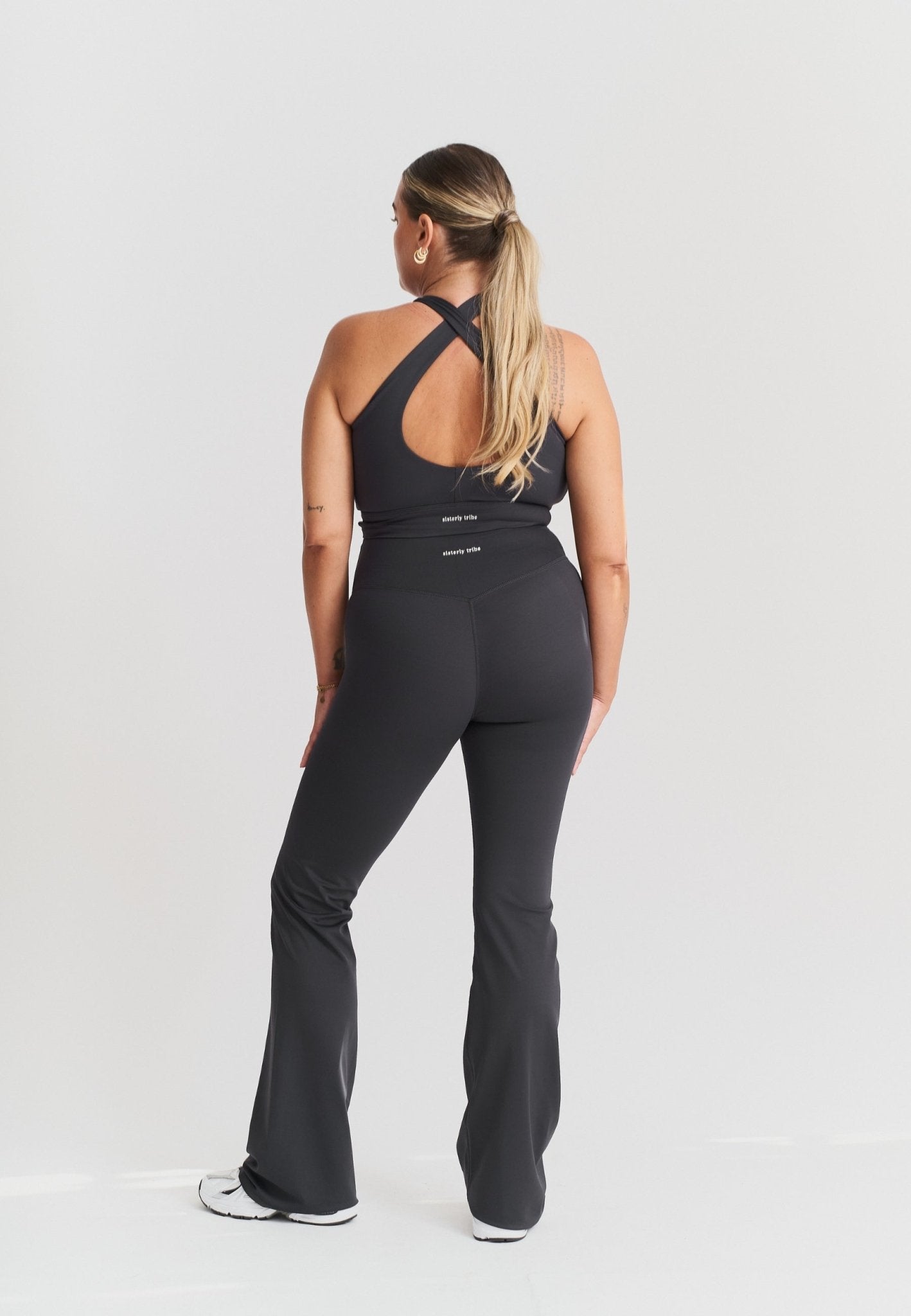 Flared Leggings - Asphalt Grey - tjuso
