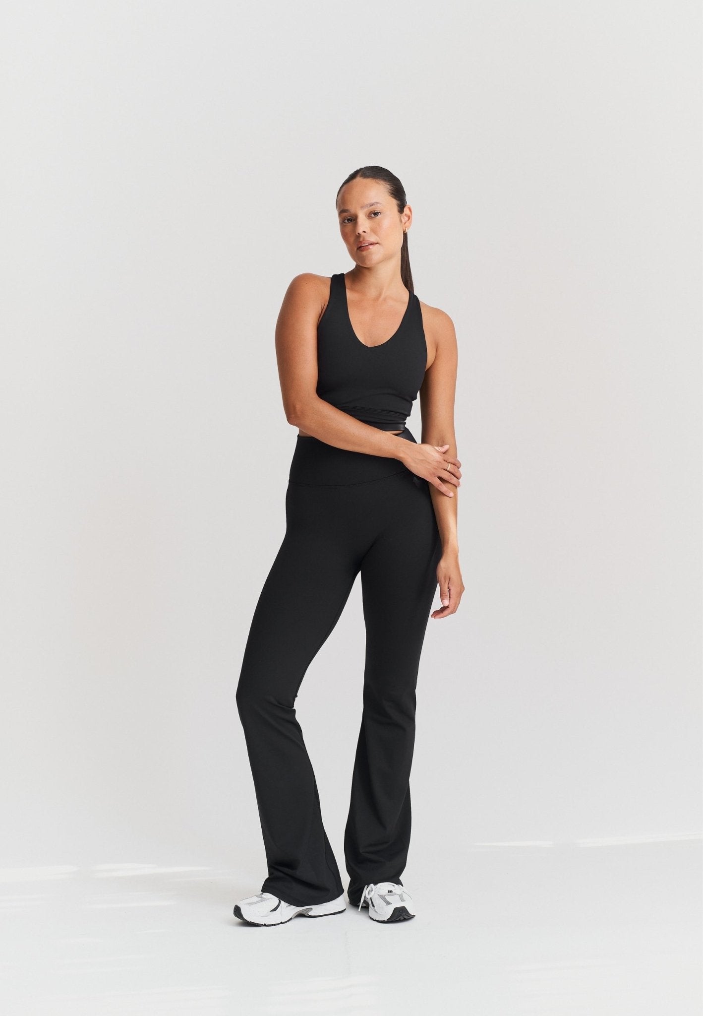 Flared Leggings - Black - tjuso