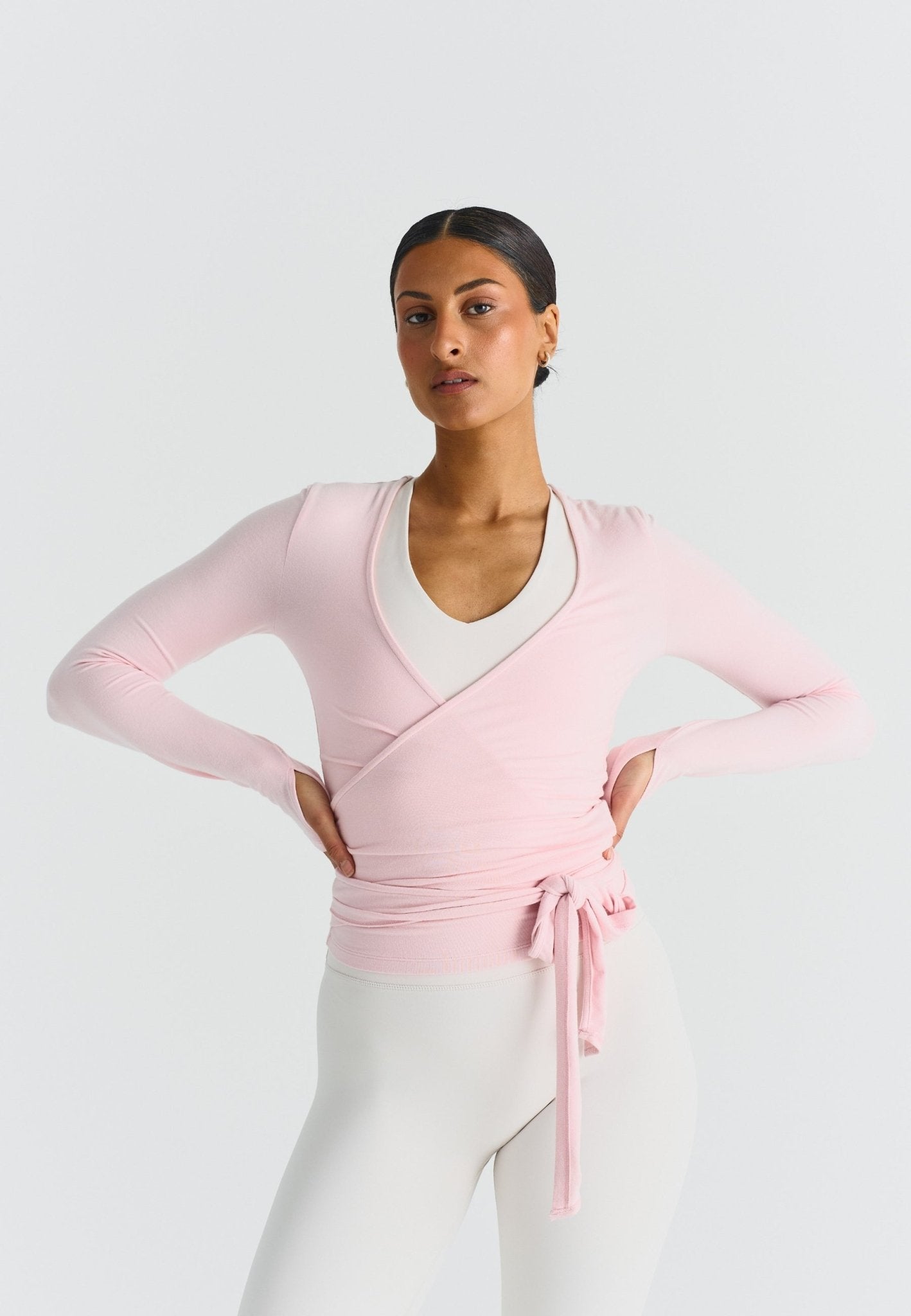 Soft Ballet Wrap Top - Ballet Slipper - tjuso