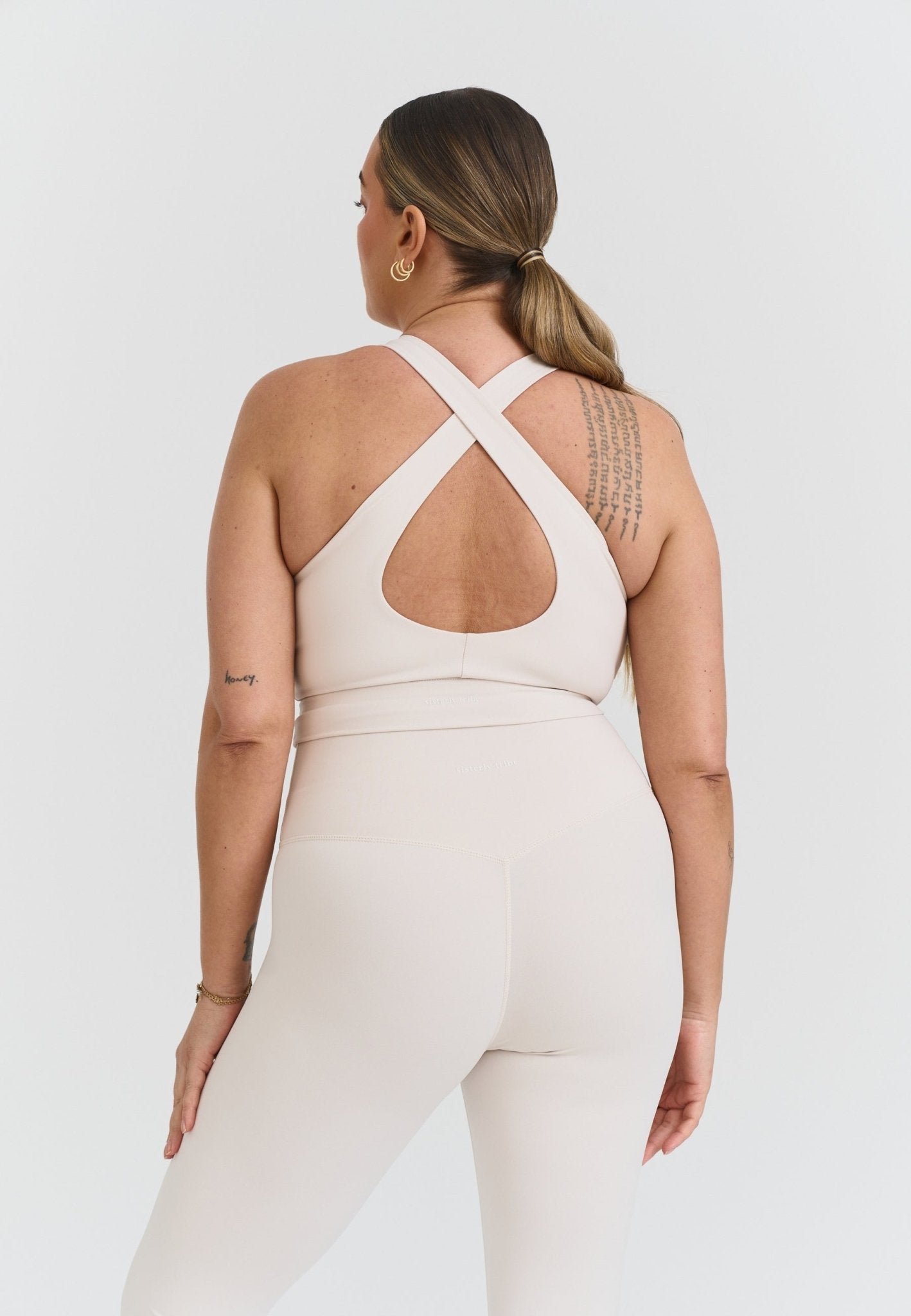 V - neck Cross Back Bra - Marshmallow - tjuso