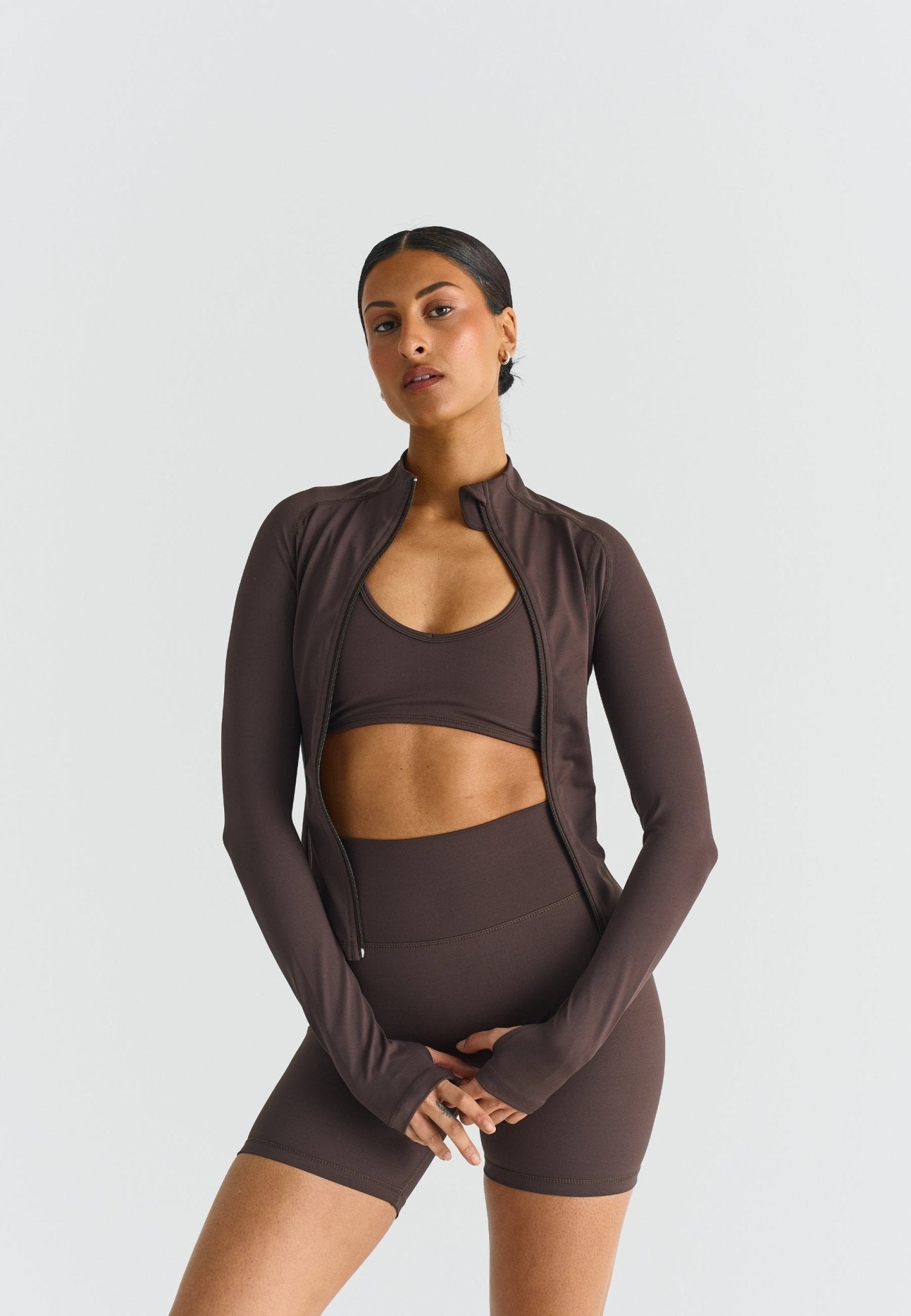 Zip Jacket - Espresso - tjuso