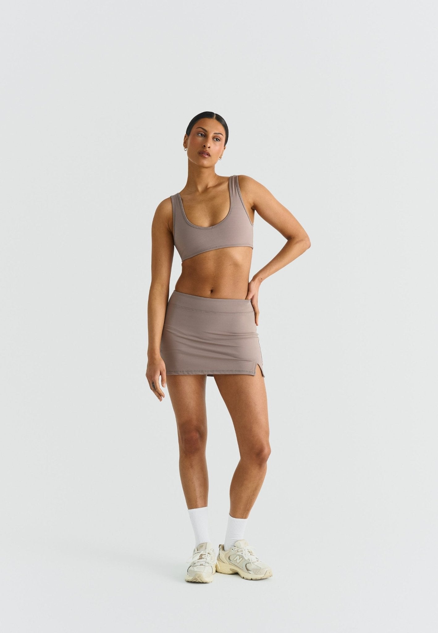 A - Line Mini Skirt - Clay - tjuso