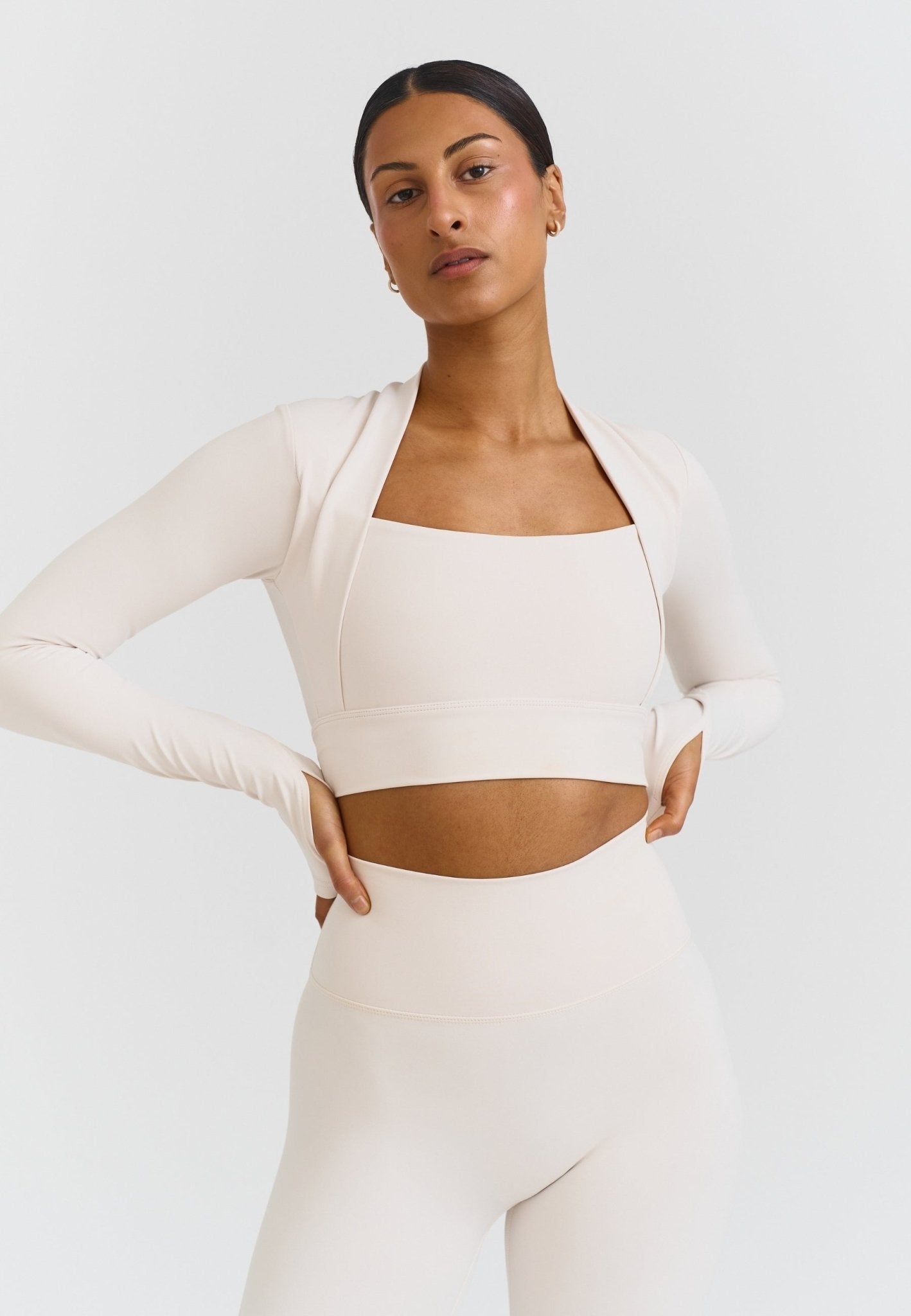 Bolero Long Sleeve Top - Marshmallow - tjuso