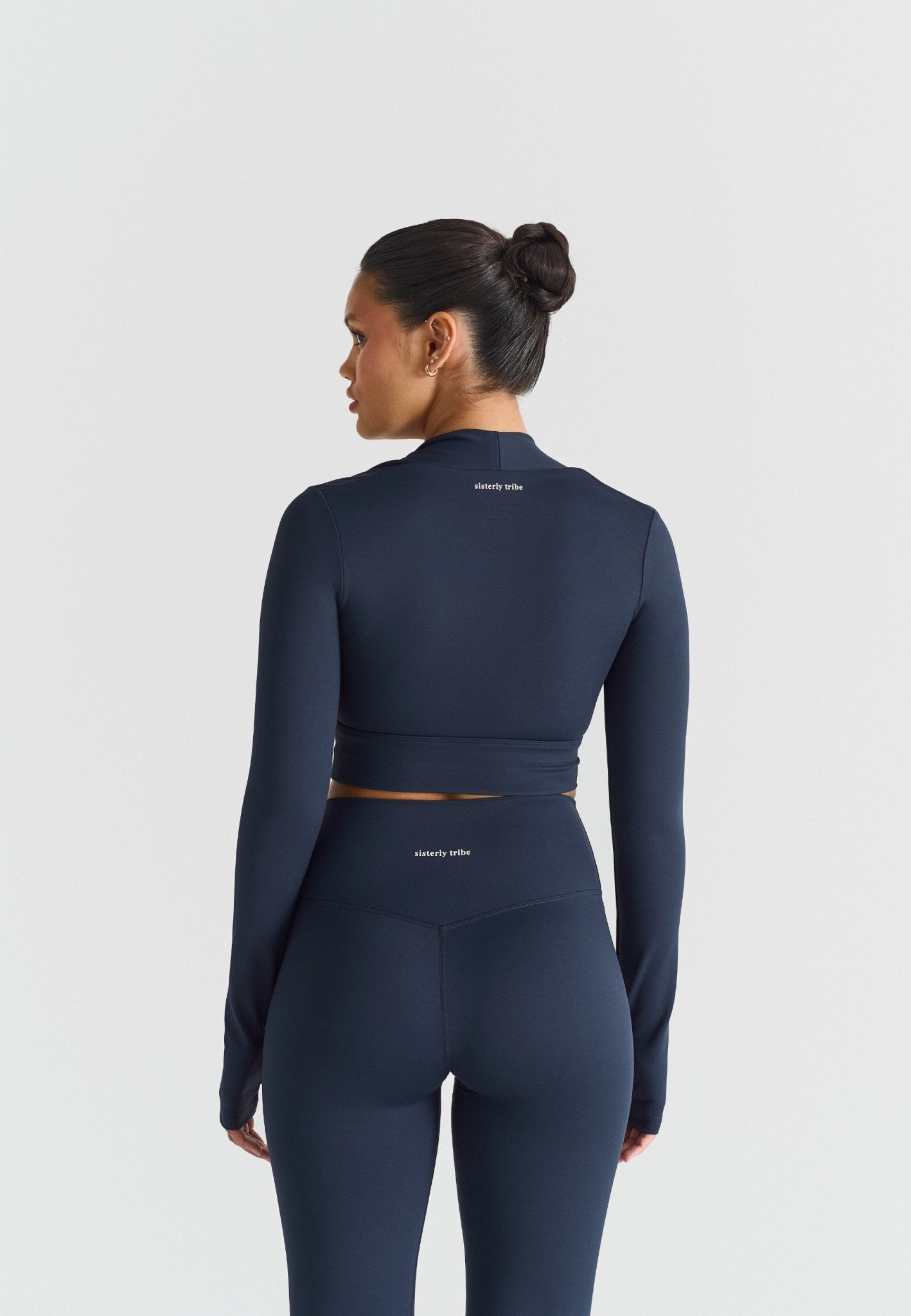 Bolero Long Sleeve Top - Navy - tjuso