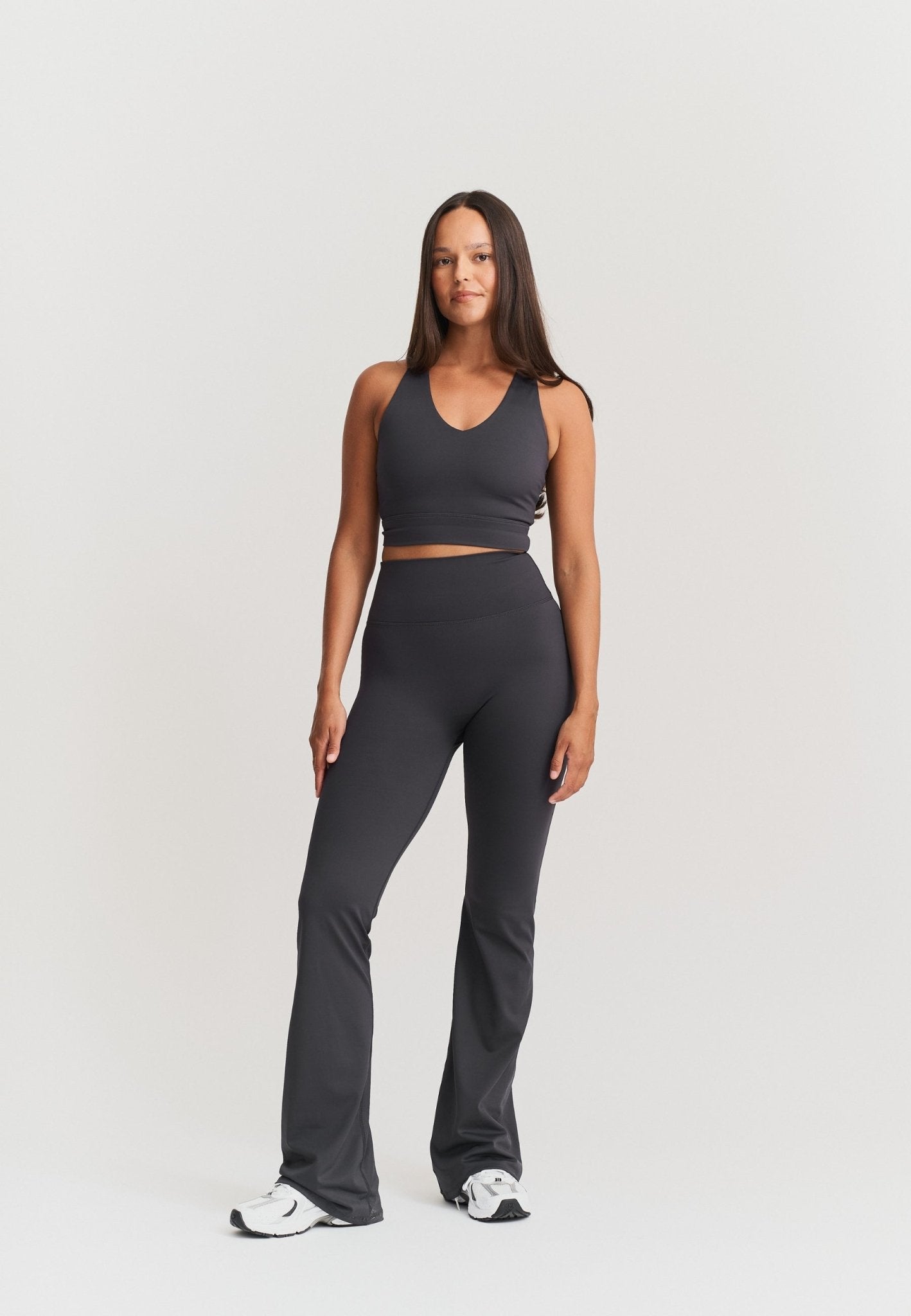 Flared Leggings - Asphalt Grey - tjuso