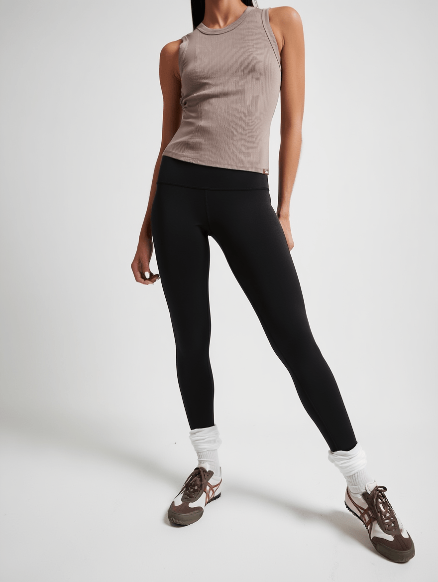 RIBBED TANK - TAUPE - tjuso