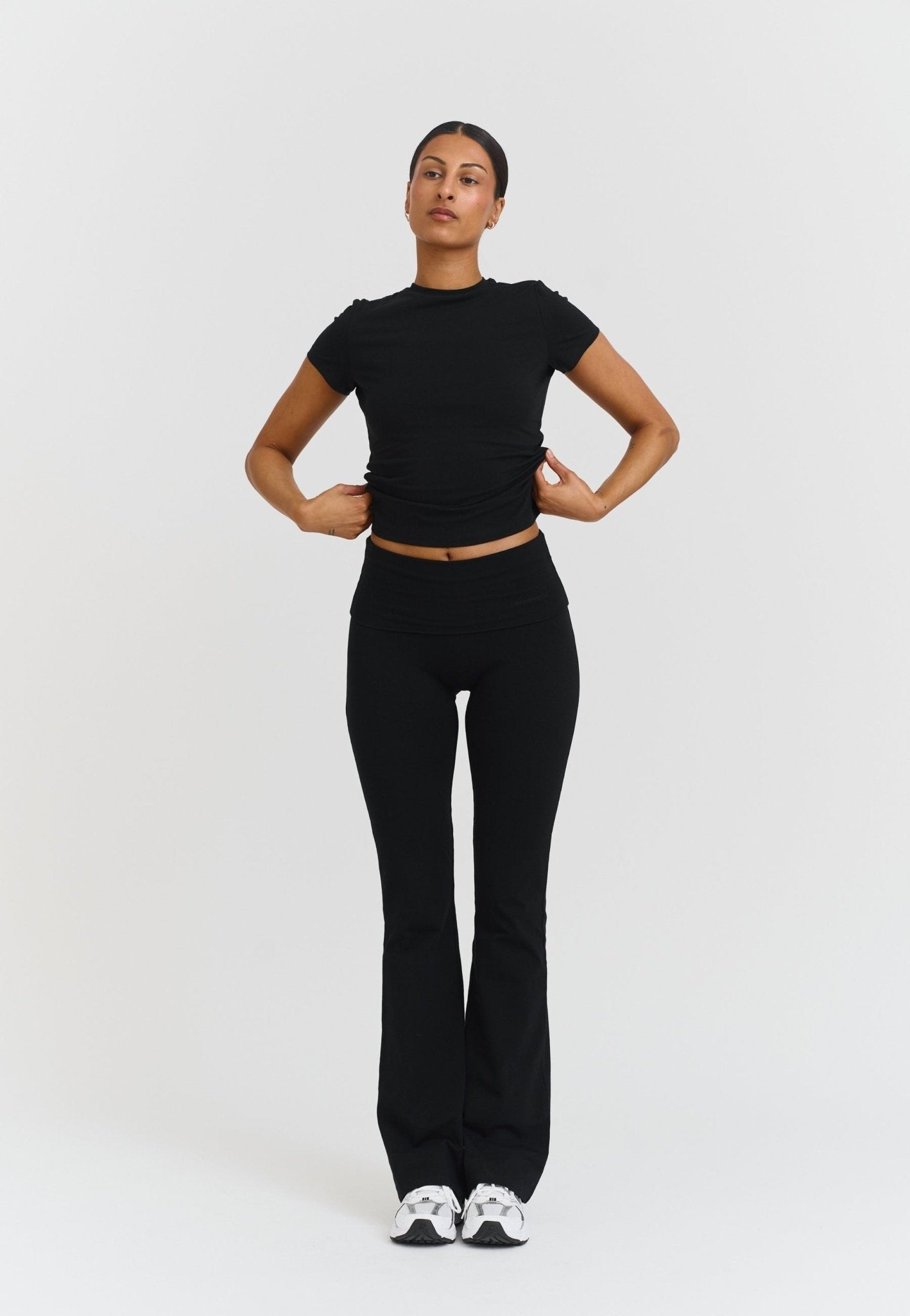 Soft Cotton Yoga Pants - Black - tjuso